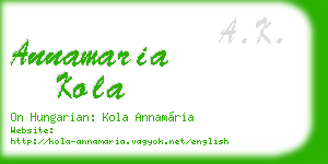 annamaria kola business card