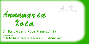 annamaria kola business card